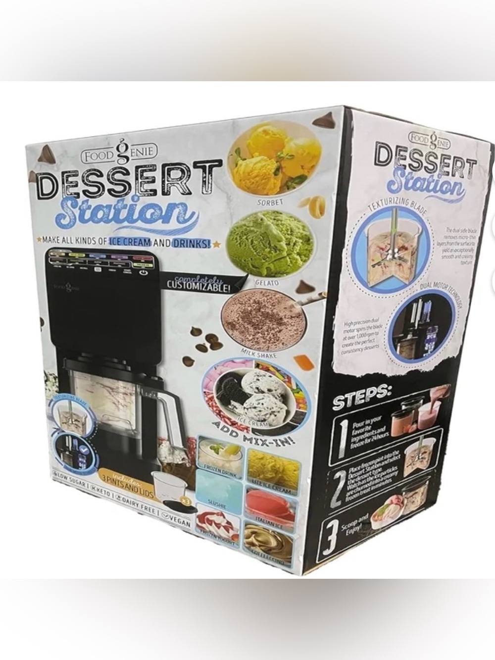 Food Genie: Dessert Station 11-in-1 Ice Cream & Frozen Treat Maker, NIB